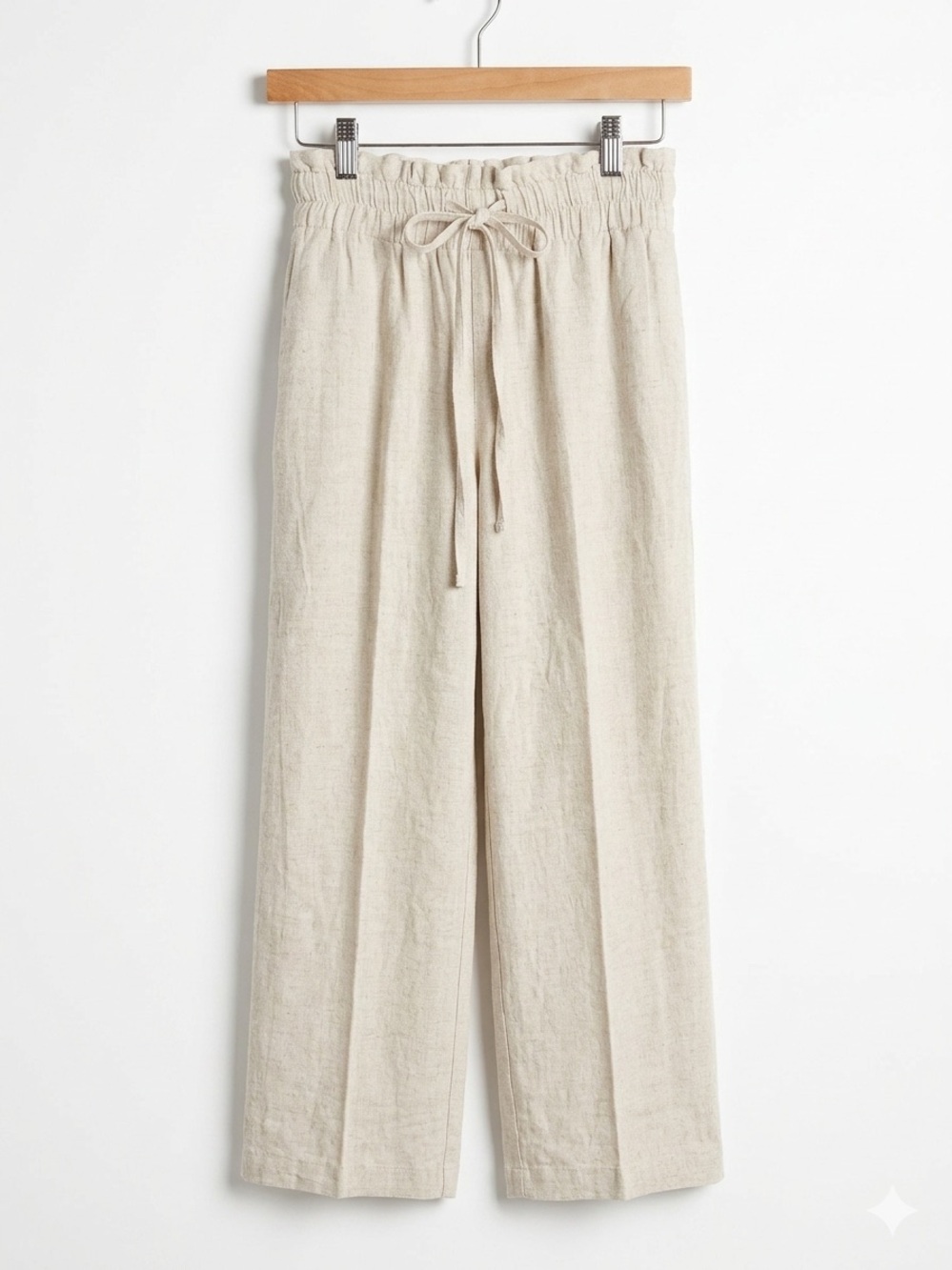 Petal & Pup Beige Drawstring Wide-Leg Trousers